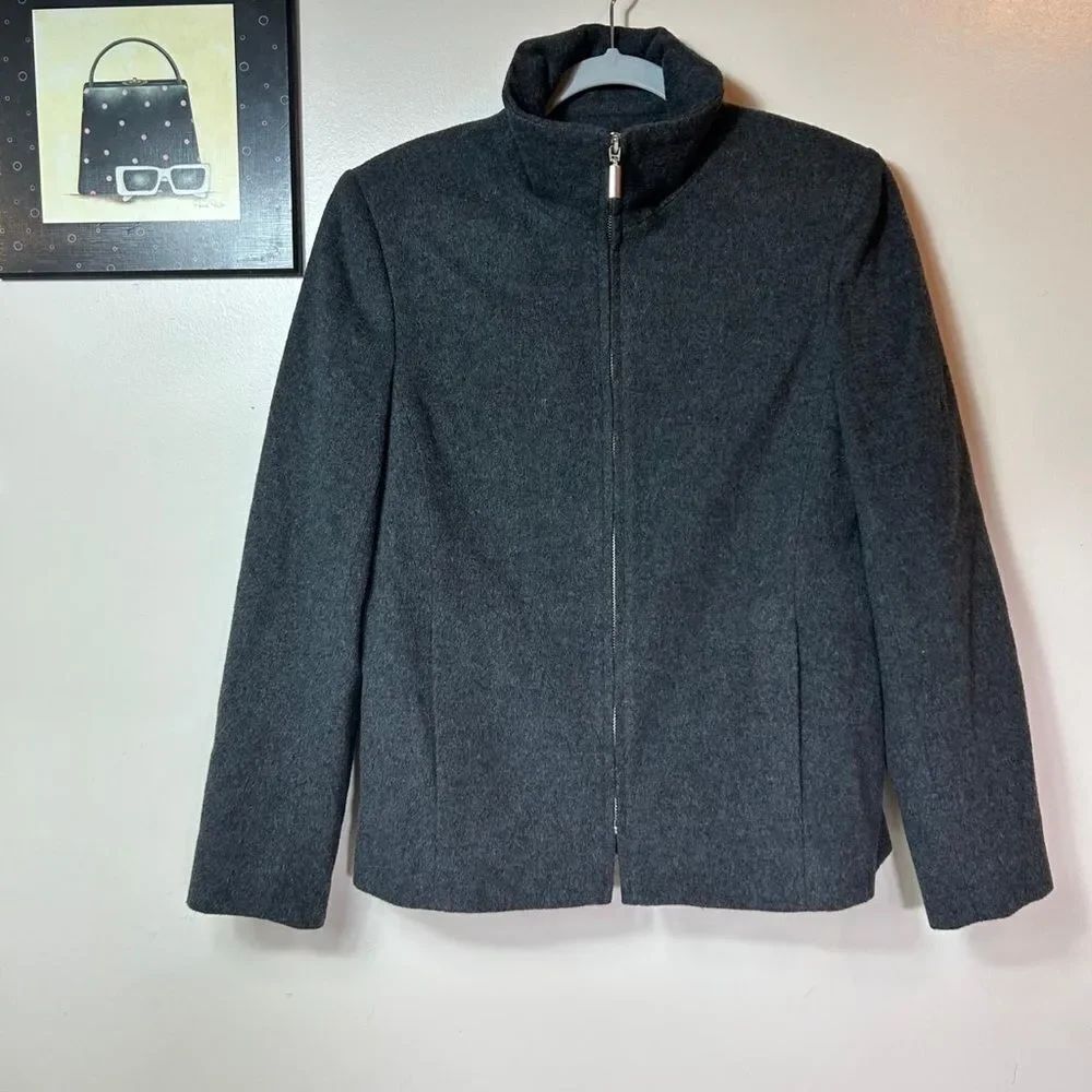 Petite Sophisticate Charcoal Jacket 70% wool